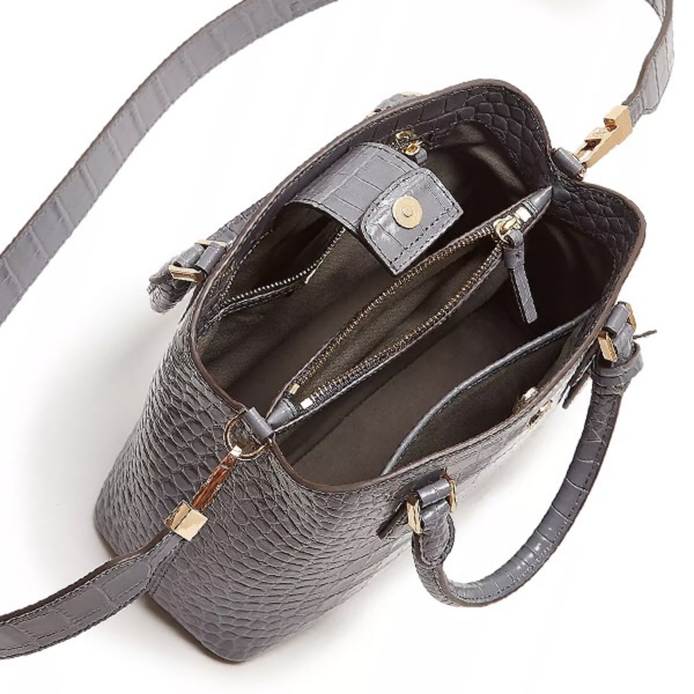 Tory Burch❤️NEW❤️Robinson embossed leather zinc - Picture 4 of 6